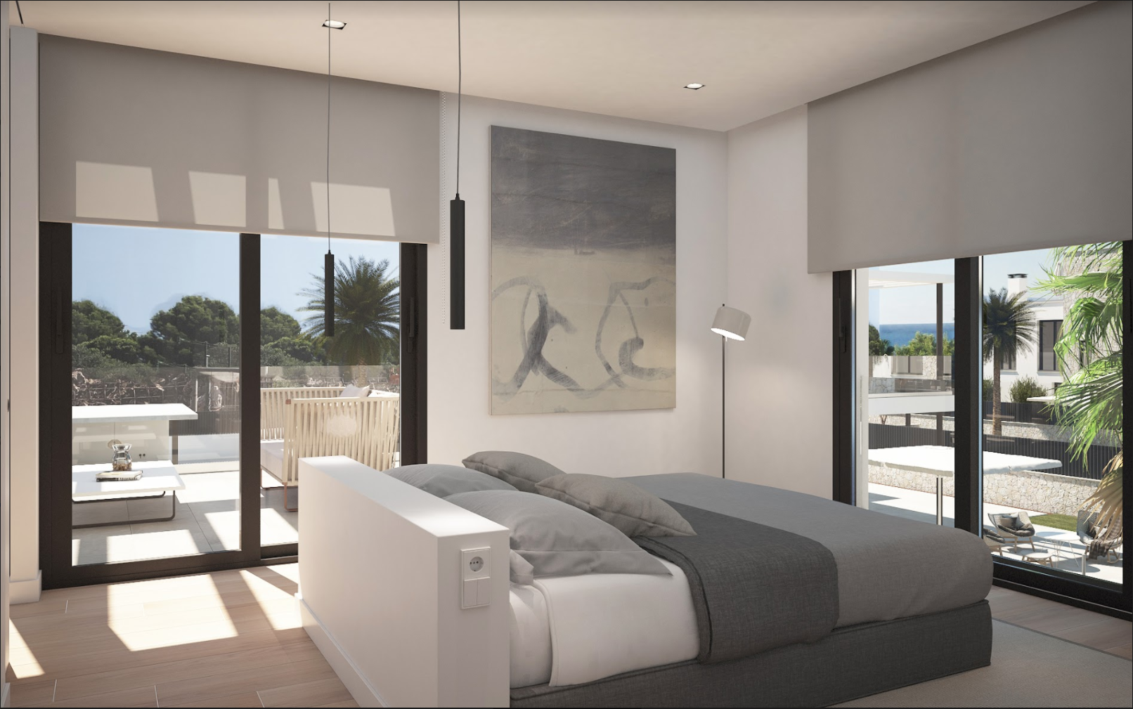 New build villa Falla 12 Render bedrooms