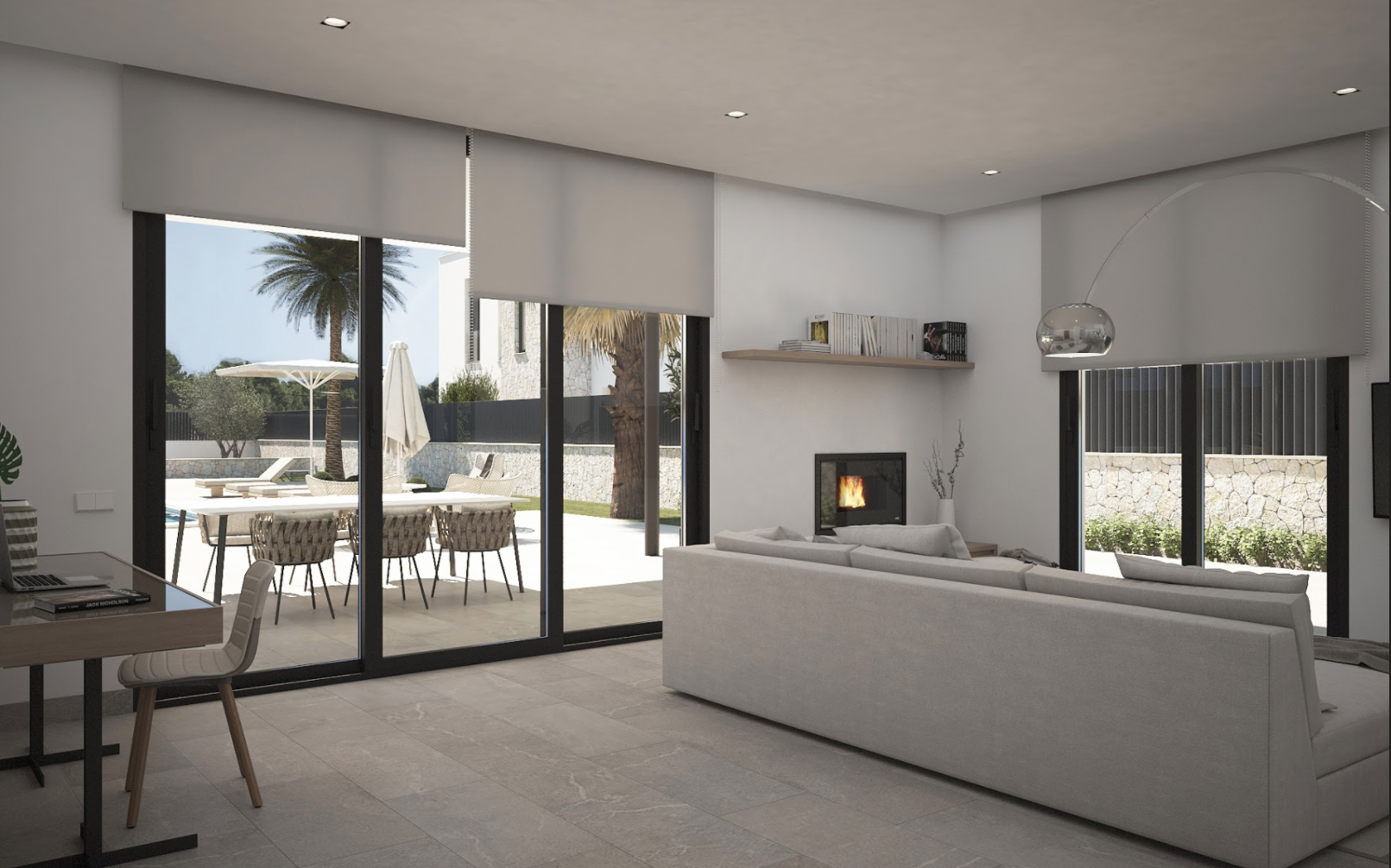 New build villa Falla 12 render living room